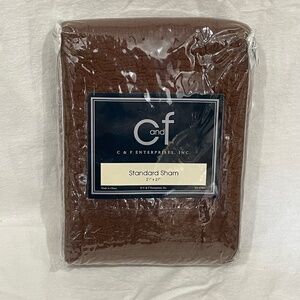 C and F Home Standard Pillow Sham NEW Chocolate Brown Pillowcase